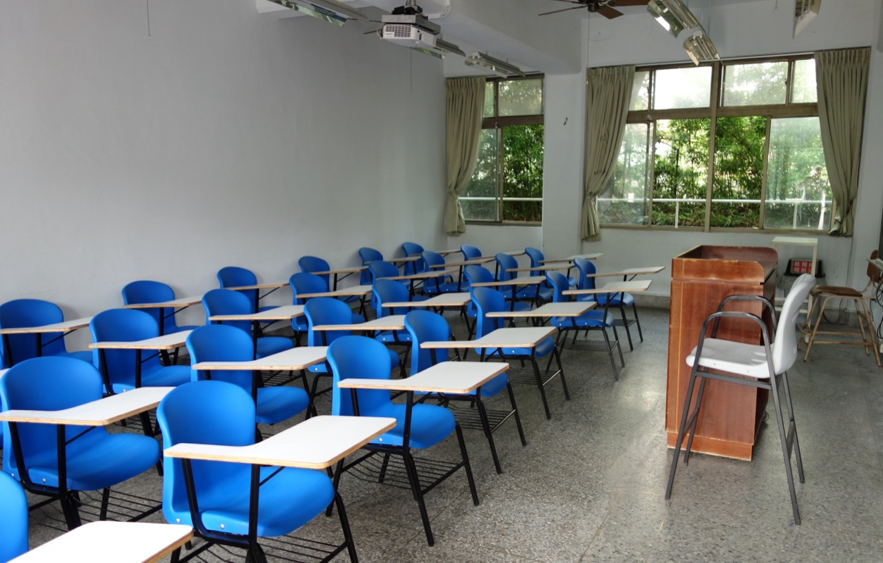 Foreign language classroom where learners progress through the CEFR levels from A1 to C2