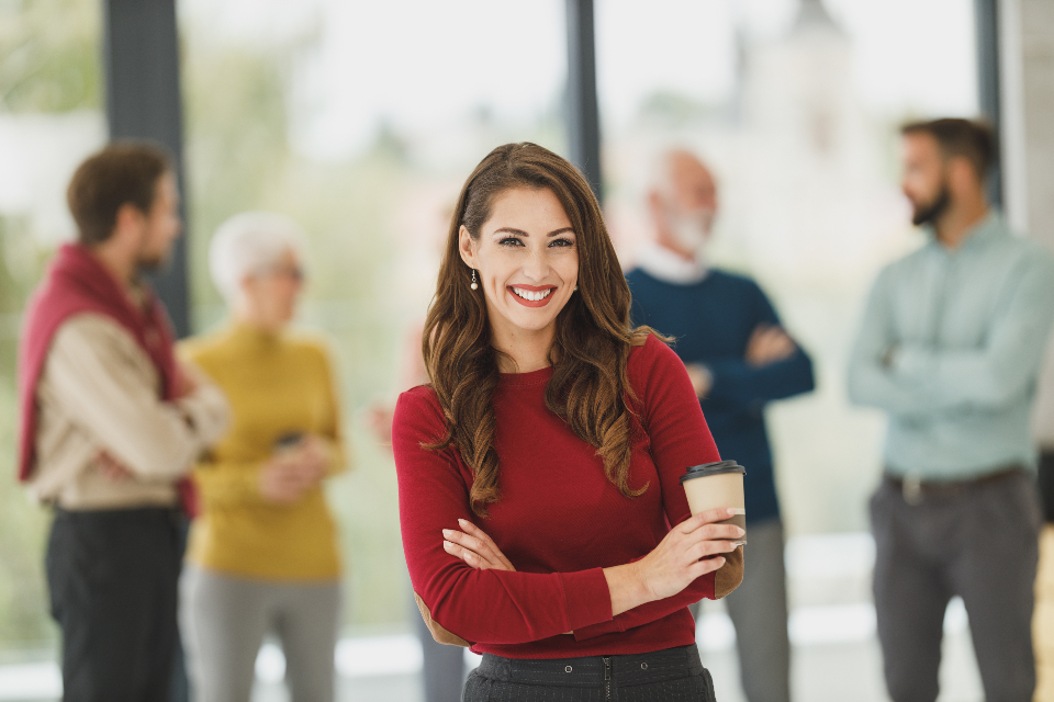 Engaged employees working together in an office that retains talent